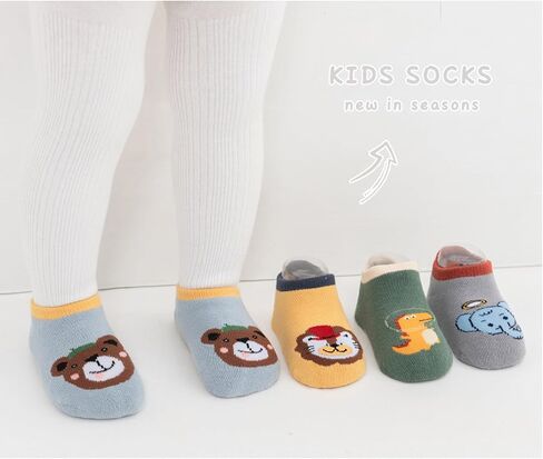 6 Pairs Baby Anti Slip Non Skid Low Cut Socks No-Show Infant Cotton Cartoon Warm Slippers Floor Boat Ankle Socks in Saudi Arabia