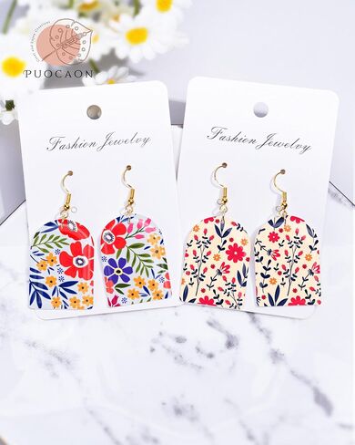 Puocaon Polymer Clay Transfer Paper - Cosmos Transfer Paper for Polymer Clay Jewelry, Water Transfer Paper for Polymer Clay, Small Daisy Clay Transfer Paper for Polymer Clay Earrings (20 Pcs) in Saudi Arabia