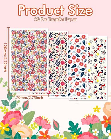 Puocaon Polymer Clay Transfer Paper - Cosmos Transfer Paper for Polymer Clay Jewelry, Water Transfer Paper for Polymer Clay, Small Daisy Clay Transfer Paper for Polymer Clay Earrings (20 Pcs) in Saudi Arabia