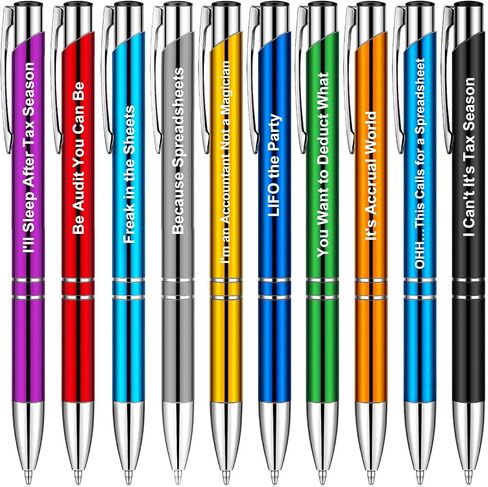 Chris.W 10pcs Cute Accountant Pens, Be Audit You Can Be Funny Accountant Gifts, Ballpoint Pens for Friends, Writing Ball Pens for CPA, Accounting Firm Pens, Graduation Gift (10) in Saudi Arabia