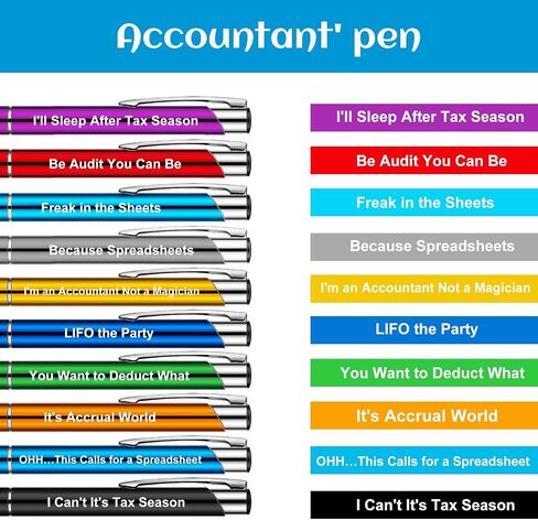 Chris.W 10pcs Cute Accountant Pens, Be Audit You Can Be Funny Accountant Gifts, Ballpoint Pens for Friends, Writing Ball Pens for CPA, Accounting Firm Pens, Graduation Gift (10) in Saudi Arabia