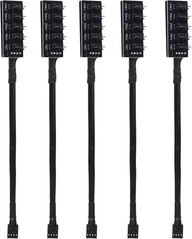 DIANN 5pcs PWM Fan Splitter Extension Cable 1 to 5 Computer Fan Splitter Cable Compatible with 3 & 4 Pin PC Cooling Fans in Saudi Arabia