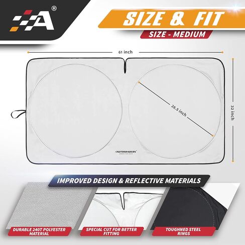 Car Windshield Sunshade – Foldable 1-Piece Front Window Sun Shade for Full-Size Cars SUV and Trucks – Sun Blocker Auto Heatshield Visor Blocks UV Rays and Keeps Your Vehicle Cooler X-Large in Saudi Arabia