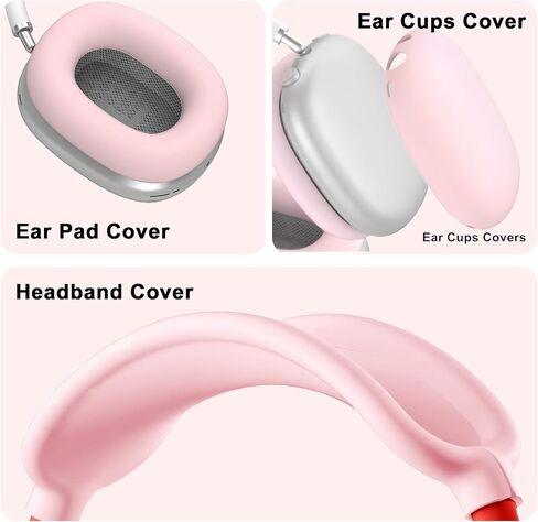 Soft Case Cover for AirPods Max Headphones, Airpods Max Ear Cup Covers/Ear Pad Case Cover/Headband Cover/Max Headband Pad,Accessories Silicone Skin Protector for Apple AirPods Max （Black Suit） in Saudi Arabia