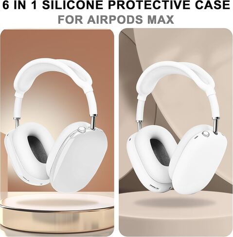 غطاء حماية ناعم لسماعات AirPods Max، أغطية أكواب الأذن Airpods Max / غطاء وسادة الأذن / غطاء عصابة الرأس / وسادة عصابة الرأس Max، ملحقات حامي الجلد من السيليكون لـ Apple AirPods Max (بدلة وردية) in Kuwait