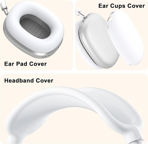 غطاء حماية ناعم لسماعات AirPods Max، أغطية أكواب الأذن Airpods Max / غطاء وسادة الأذن / غطاء عصابة الرأس / وسادة عصابة الرأس Max، ملحقات حامي الجلد من السيليكون لـ Apple AirPods Max (بدلة وردية) in Kuwait