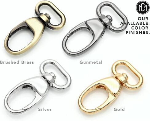 CRAFTMEMORE 2pcs Fat Swivel Snap Hook Metal Push Gate Lobster Clasps for Purse Bag Sewing Accessories SC34 (1 1/2 Inches, Brushed Brass) in Saudi Arabia