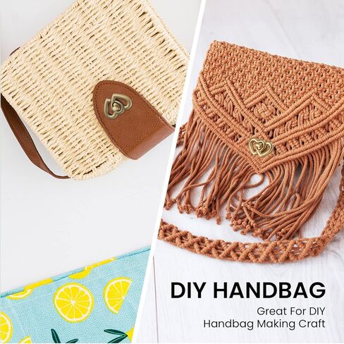 6 قطع من TXIN محفظة على شكل قلب ومشبك قفل ومحفظة ملتوية ومشبك قفل إبهام لحقائب اليد DIY صناعة الكروشيه، ذهبي in Kuwait