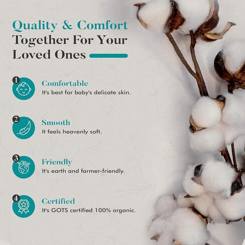 Organic Muslin Crib Sheets - (2 Pack) Baby Crib Sheets,Crib Mattress Sheet,Toddler Bed Mattress (52"x 28")- (2 Pack) Pillowcases(13"x18"),Pillow Covers,Toddler Pillowcase,Soft & Breathable in Saudi Arabia