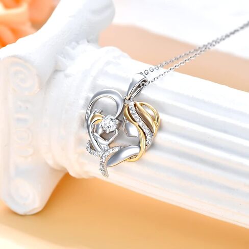 sisgem 14k الذهب الحقيقي قلادة القلب أمي للنساء، أحبك أمي القلب قلادة قلادة المجوهرات الذكرى السنوية هدايا عيد الأم لها، أمي، زوجة in Saudi Arabia