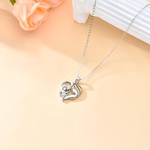 sisgem 14k الذهب الحقيقي قلادة القلب أمي للنساء، أحبك أمي القلب قلادة قلادة المجوهرات الذكرى السنوية هدايا عيد الأم لها، أمي، زوجة in Saudi Arabia