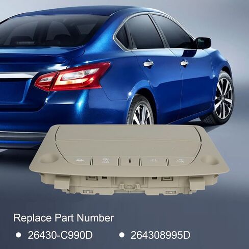 مصباح على شكل قبة داخلي للسيارة 26430-C990D، ضوء قراءة الخريطة العلوية 264308995D متوافق مع Nissan Altima 2013-2018 Sentra 2013-2015 in Saudi Arabia