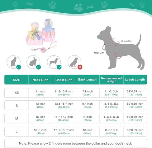ORIA Dog Bowknot Dress Harness Leash Set, Bow Tie Vest Harness Dress with Leash, Rosette Soft Mesh Pet Cat Dog Vest Harness, Adorable Puppy Gradient Dress Pet Doggy Suit, Yellow Blue Gradient, M in Saudi Arabia