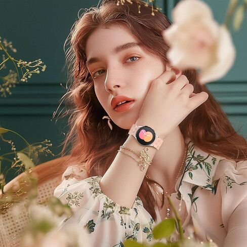 3 Pack No Gap Floral Engraved Bands Compatible with Samsung Galaxy Watch 7 FE 6 5 4 40mm 44mm/ Watch 5 Pro 45mm/Galaxy Watch 6 4 Classic 47mm 43mm 46mm 42mm, 20mm Soft Silicone Watch Strap for Women in Kuwait