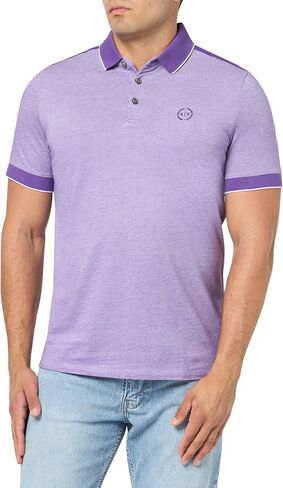 A｜X ARMANI EXCHANGE Men's Slim Fit Cotton Piquet Heathered Polo in Saudi Arabia