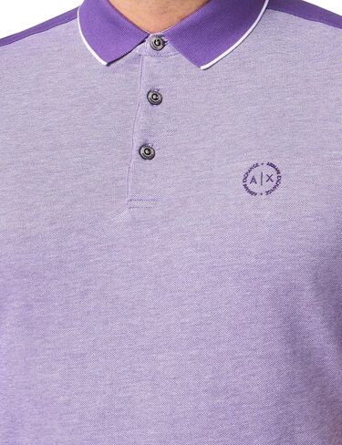 A｜X ARMANI EXCHANGE Men's Slim Fit Cotton Piquet Heathered Polo in Saudi Arabia