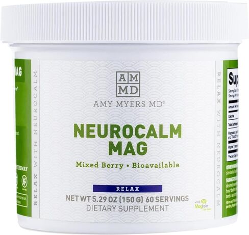 NeuroCalm Magnesium Powder by Dr. Amy Myers - Best Form of Magnesium L-Threonate to Enhance Health & Cognitive Support - Promotes Attention & Memory Learning Focus - 60 Servings (5.29 OZ) in Saudi Arabia