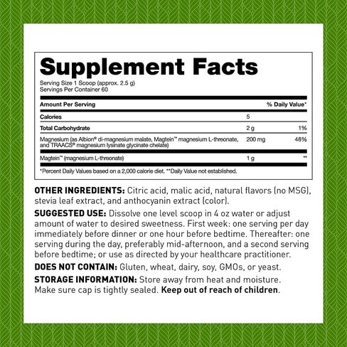 NeuroCalm Magnesium Powder by Dr. Amy Myers - Best Form of Magnesium L-Threonate to Enhance Health & Cognitive Support - Promotes Attention & Memory Learning Focus - 60 Servings (5.29 OZ) in Saudi Arabia