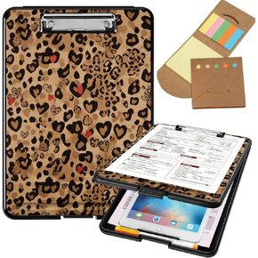 Clipboard with Storage & Sticky Notes - A4 Storage Clipboard High Capacity Clipboards with Office Storage Nursing Clipboard Clip Board with Pen Holder, Elegant Horse with Pink Hair