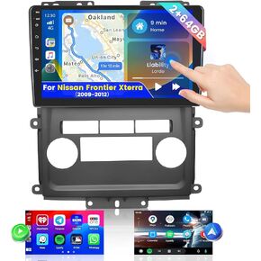 Roinvou [2G+64G] Car Radio for Nissan Frontier Xterra 2009-2012 with Wireless Carplay/Android Auto, 9 Inch Android 13 IPS Touch Screen Car Stereo, Bluetooth, GPS Navi, WiFi, SWC, 28UI, DSP