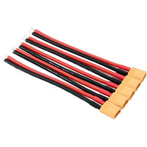 5pcs XT30 Plug XT-30 Male Connectors with 10cm 16awg Slicone Wire for RC LiPo Battery FPV Turnigy/Zippy（BDHI-18）