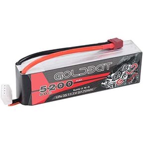 GOLDBAT 3S Lipo Battery 5200mah 11.1V 50C LiPo RC Battery Soft Case Pack with Deans Plug and XT60 Connector for RC Evader BX Car RC Truck Truggy RC Hobby - 2 Pack