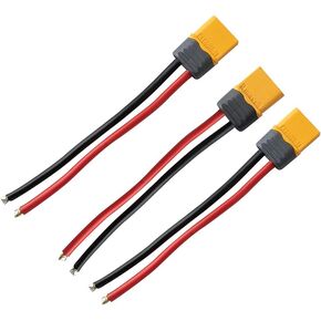 FLASH HOBBY 3pcs Amass XT60 Connector Pigtail Male XT60H Plug 10cm 14AWG Silicon Wire for RC Lipo Battery FPV Drone