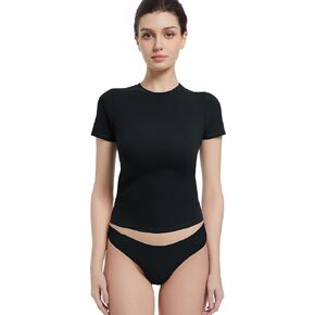 Crewneck Short Sleeve T Shirts for Women Fitted Basic TeesY2k Going Out Tops