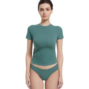 Crewneck Short Sleeve T Shirts for Women Fitted Basic TeesY2k Going Out Tops