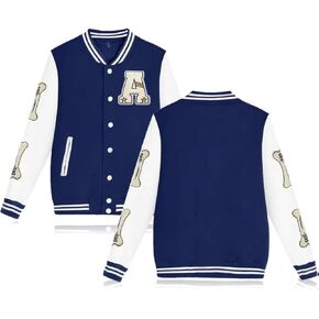 babyhealthy Mens Varsity Jacket Baseball Bomber Jackets Button Down Vintage Letterman Jacket