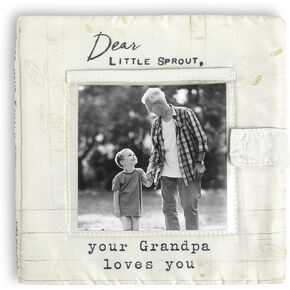 DEMDACO Dear You Love Grandpa Cream Holds 4 x 6 Inch Photo Polyester Plush Photo Album Book