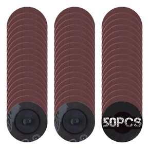 SPEEDWOX 50Pcs 2" 120 Grit Roll Lock Quick Change Discs Aluminum Oxide Coated Die Grinder Accessories Aluminum Oxide Sandpaper Disc Roll Lock Sanding Discs Quick-Change Sanding Discs