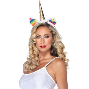 Leg Avenue Women's Unicorn Headband with Rainbow Wig Mane Costume Accessory, Multicolor, One Size