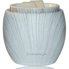 Ceramic Electric Essential Oil Warmer,Electric 2-in-1 Wax Warmer for Warming Scented Candles,Ideal Gift for Spa and Aromatherapy,Home Office Bedroom Living Room Gifts & Decor(Tricolor) (White Oak)