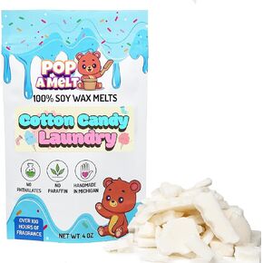 Cotton Candy Laundry Scented Wax Fragrance Melts - Wax Melt That Smells Like Laundry - 100% Natural Soy Wax Melt- Highly Scented to Smell Like Fresh Laundry