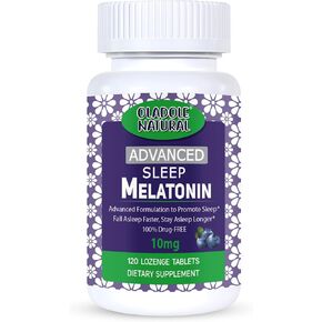 Melatonin 10mg | Sleep Supplement with Vitamin B6 | Fast Dissolve -120 Tablets | Night time Sleep Aid for Adults | Dietary Supplement | Gluten Free | Non GMO