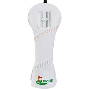 Craftsman Golf Driver Fairway Hybrid Head Cover Simple and Clean White Birdie Design