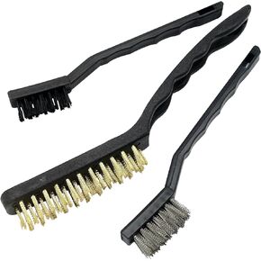Performance Tool 1121 Plastic, Brass, and Steel Bristle Brush Set with Durable Plastic Handles