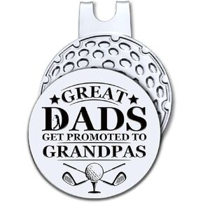 Great Dads Get Promoted to Grandpas Golf Ball Marker with Magnetic Hat Clip, Funny Golf Accessories and Golf Gifts for Men Dad Grandpa, Birthday for Golf Fan Golfer Golf Lover