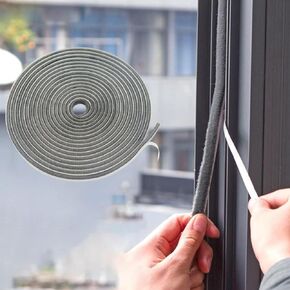 33ft Wool Pile Weather Stripping 3/16" T x 3/8" W, Weatherstrip for Block Noise Dust Fill Gap, Adhesive Felt Brush Seal Strip for Sliding Door Window Soundproofing, Gray