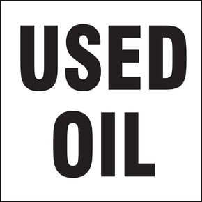 Accuform MHZW511EVP Adhesive-Poly Hazardous Waste Label, Legend "Used Oil", 2.6 mil Thickness, Vinyl, 6" x 6", Black on White (Pack of 25)