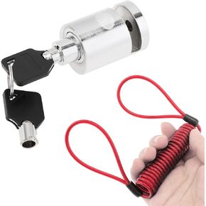 Disc Brake Lock, Bicycle Safety Anti-Theft Locks,Electromobile Wheel Disk Lock,for Motorcycle, Road Cycle, Mountain Bike (Lock with Reminder Cable)