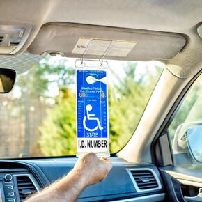 Visortag® Vertical The Best Available Way to Easily Protect, Display & Swing Away a Handicap Parking Placard. Hard Plastic to Withstand Sun Heat & Protect Your Disabled Tag. Made in USA