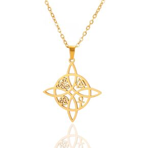 Dreamtimes Witches Knot Necklace Celtic Knot Pendant with Triquetra Trinity Necklace Celtic Cross Witch Jewelry Witches Knot Amulet Good Luck Irish Jewelry Gifts for Women Girls