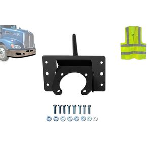 KOZAK Metal Mounting Bracket (1 Pc) Fits Chrome Steel or Plastic Bumper for Kenworth T660 Plus Logo and Vest