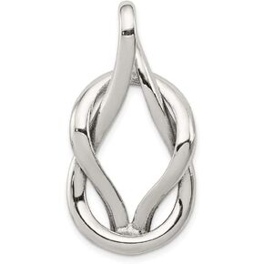 Solid 925 Sterling Silver Unique Slide Pendant Charm - 37mm x 19mm