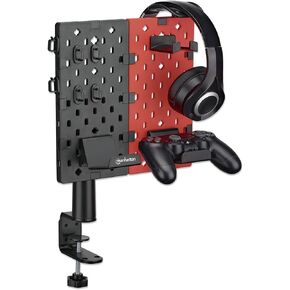 MANHATTAN Clamp-on Desk Pegboard – 360 Degree Rotatable, Desk-Mount – Desktop Gaming & Office Organizer Accessories Holder – Lifetime Mfg Warranty – 462518