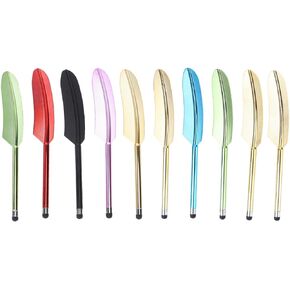 Hemobllo 10 Pcs Feather Stylus Pens - Touch Screen Capacitive Stylus Colorful Feather Stylus Capacitive Stylus Pen Universal Stylus for Capacitive Touch Screen Smart Phone Tablet (Mixed Colors)