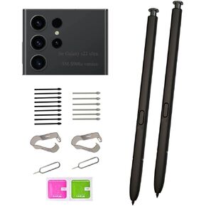 (2pcs Pen Pack) (no Bluetooth) Galaxy s22 Ultra Replacement s Pen,s22 Ultra Stylus Pen Replacement Parts for Samsung Galaxy s22 Ultra (5G) S908E S908U S908W S908B 6.8 Inches (Black)