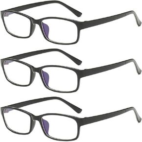 3 PRS Anti Blue Light Glasses for Mens Womens -0.5 Distance Glasses Eyeglasses